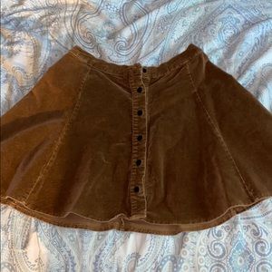 Button-Up Suede Skirt